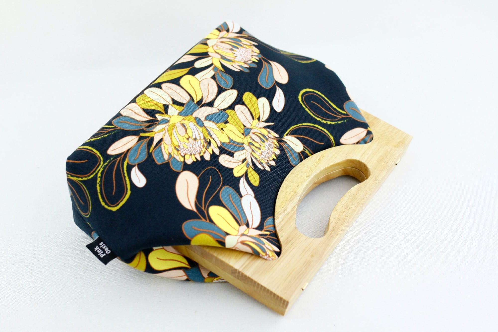Ginger Utopia Flower Medium Size Wood Frame Bag | PINKOASIS