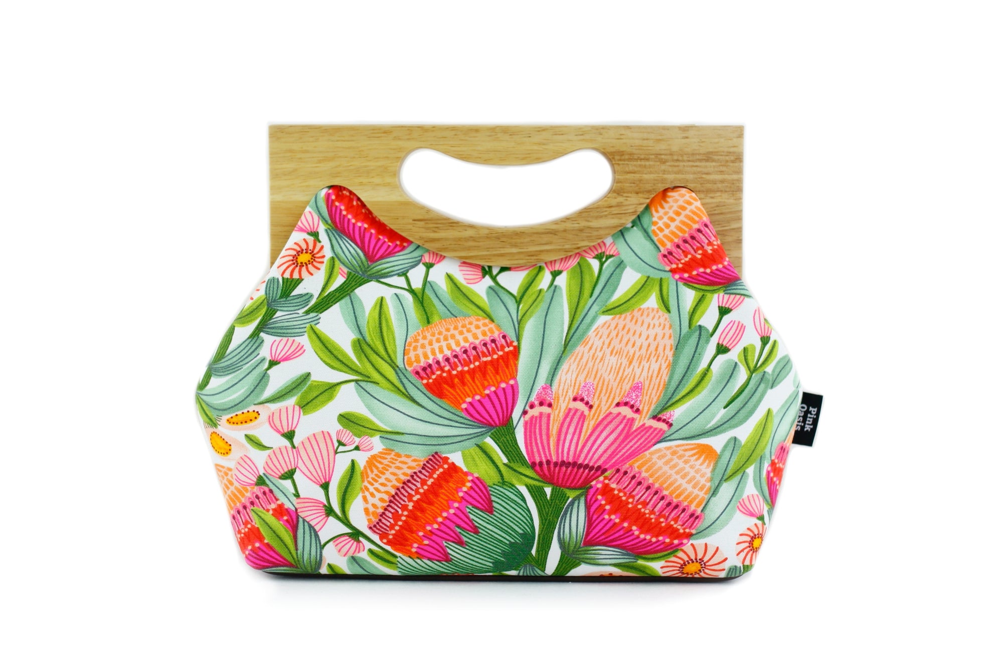 Gum Blossoms Medium Size Wood Frame Bag | PINKOASIS