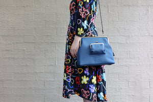 Peacock Blue Leather Crossbody Bag Handmade in Australia | PINK OASIS